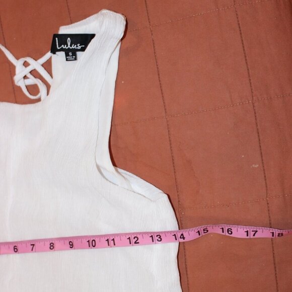 Lulus White Polyester Blend Sleeveless Knee Length Dress Women's Size S - Picture 10 of 10